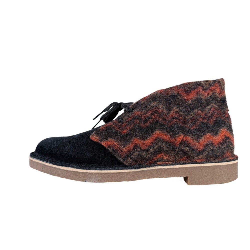 Clarks Bushacre 3 Chukka Boot NEW IN BOX Men 10 Black Red Wool Suede Lace Aztec‎